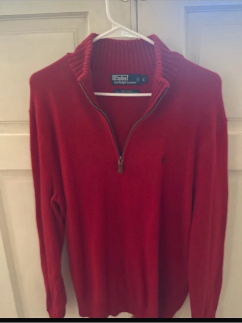 Ralph Lauren Red Half-Zip Sweater